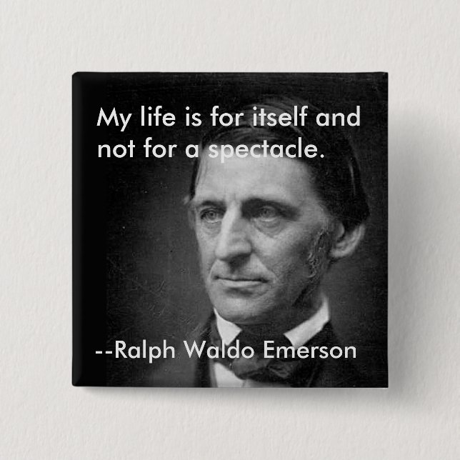 Badge Carré 5 Cm De l'indépendance Ralph Waldo Emerson d'essai (Devant)