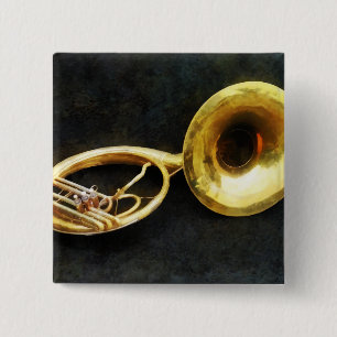 Badge Carré 5 Cm De sousaphone toujours la vie