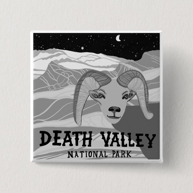 Badge Carré 5 Cm Death Valley National Park désert de Californie (Devant)