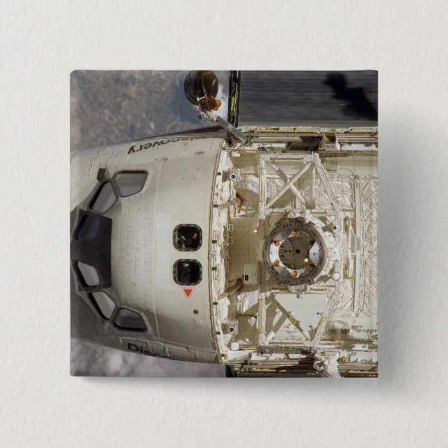 Badge Carré 5 Cm Découverte de la navette spatiale 12 (Devant)