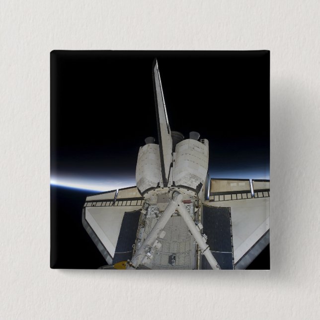 Badge Carré 5 Cm Découverte de la navette spatiale 6 (Devant)