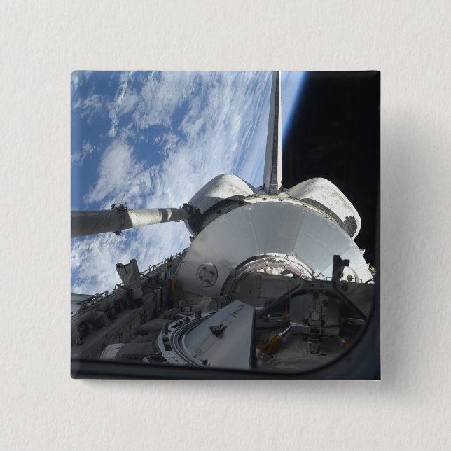 Badge Carré 5 Cm Découverte de la navette spatiale 9 (Devant)
