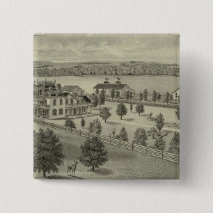 Badge Carré 5 Cm Deer Park Place Farm, Strong City, Kansas