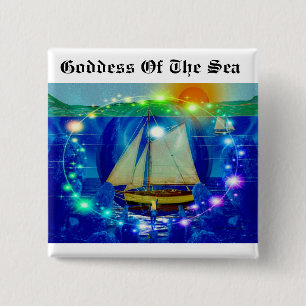 Badge Carré 5 Cm Déesse de la mer