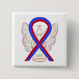 Badge Carré 5 Cm Déficience cardiaque congénitale Sensibilisation a