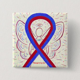 Badge Carré 5 Cm Déficience cardiaque congénitale Sensibilisation a