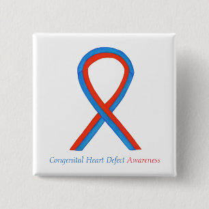 Badge Carré 5 Cm Déficience cardiaque congénitale Sensibilisation a