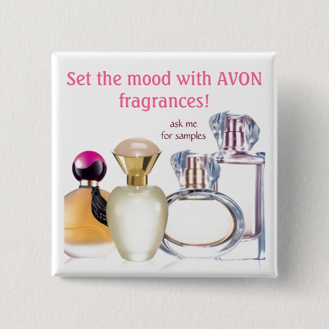 Badge Carré 5 Cm Définir les parfums de l'humeur~AVON (Devant)