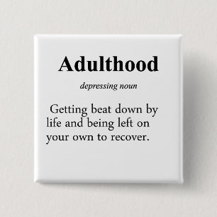 Badge Carré 5 Cm Définition d'âge adulte