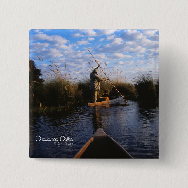 Badge Carré 5 Cm Delta d'Okavango (Devant)