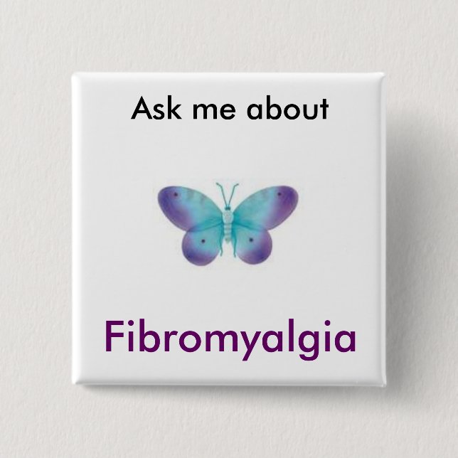 Badge Carré 5 Cm Demandez-moi… le bouton (Devant)