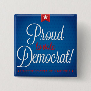 Badge Carré 5 Cm Démocrate