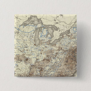 Badge Carré 5 Cm Densité de la population raciale 1870