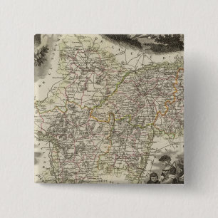 Badge Carré 5 Cm Département de Saone et de Loire