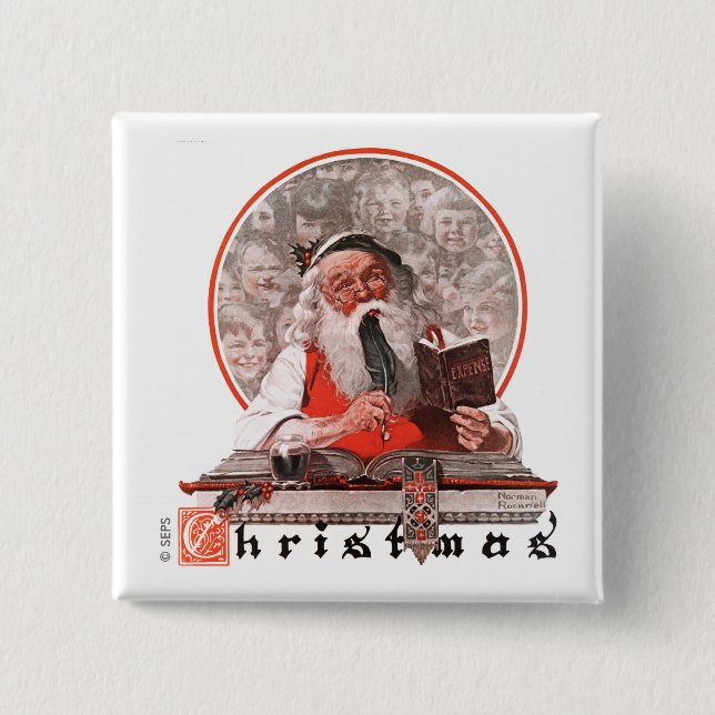 Badge Carré 5 Cm Dépenses de père Noël (Devant)