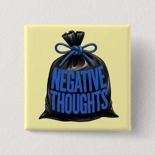 Badge Carré 5 Cm Dépotoir cérébral neurodivergent à pensées négativ