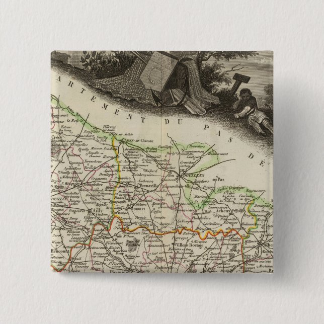 Badge Carré 5 Cm Dept De La Somme (Devant)