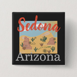 Badge Carré 5 Cm Désert de Sedona Arizona
