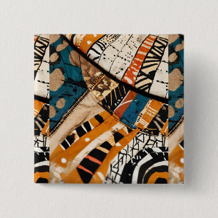 Badge Carré 5 Cm Design multicolore caribéen de luxe