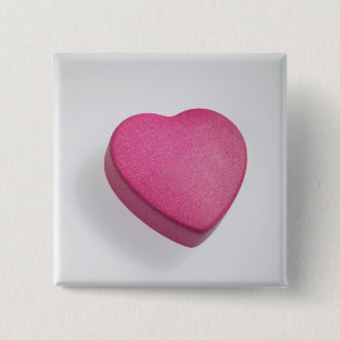 Badge Carré 5 Cm D'essai sucrerie de coeur encore
