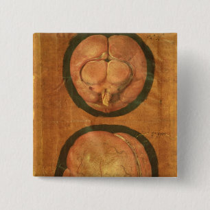 Badge Carré 5 Cm Dessin anatomique de l'esprit humain