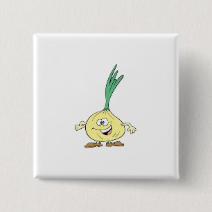 Badge Carré 5 Cm dessin humoristique sur l'oignon