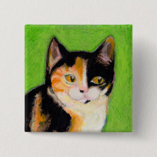 Badge Carré 5 Cm Dessin original mignon d'amusement d'art de chaton