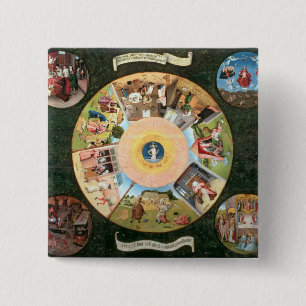 Badge Carré 5 Cm Dessus de table des sept péchés mortels