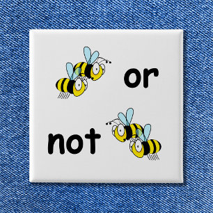 Badge Carré 5 Cm Deux abeilles ou pas deux
