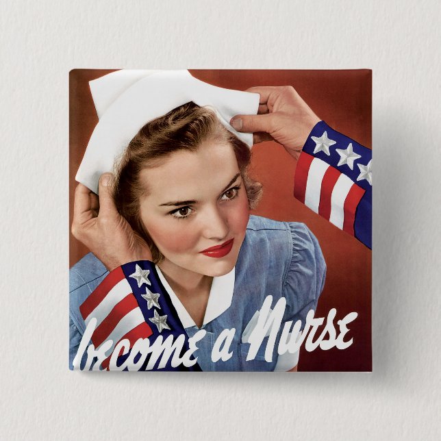 Badge Carré 5 Cm Devenez Infirmière (Devant)