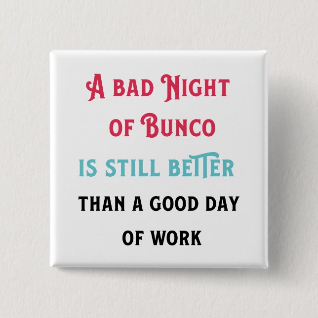 Badge Carré 5 Cm Devis du joueur de Bunco amusant (Devant)