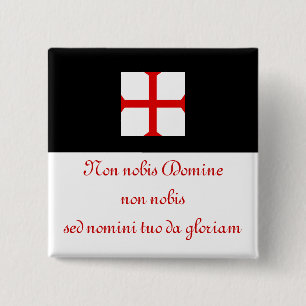 Badge Carré 5 Cm Devise de Templar de chevaliers