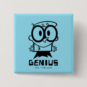 Badge Carré 5 Cm Dexter "Genius" - Graphique en bref