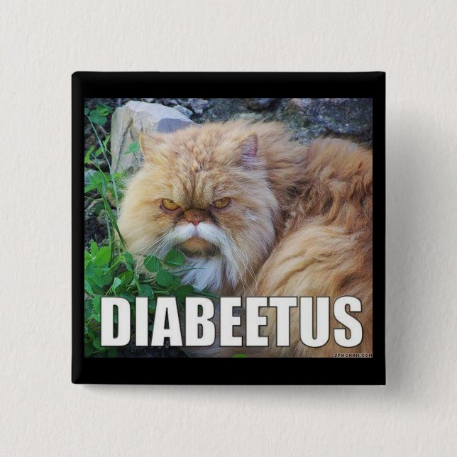 Badge Carré 5 Cm diabeetus (Devant)