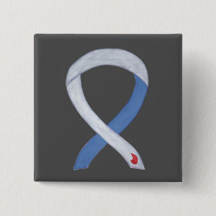 Badge Carré 5 Cm Diabetes Awareness Ribbon Custom IDDM Pins