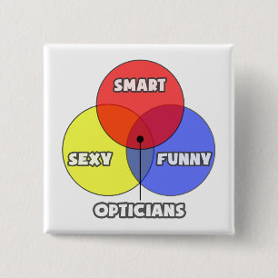 Badge Carré 5 Cm Diagramme de Venn .. Opticien