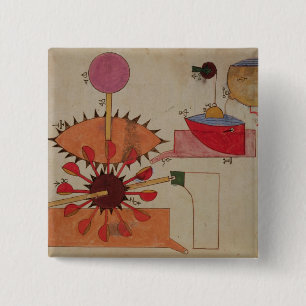 Badge Carré 5 Cm Diagramme d'un système pour l'eau de pompage dans