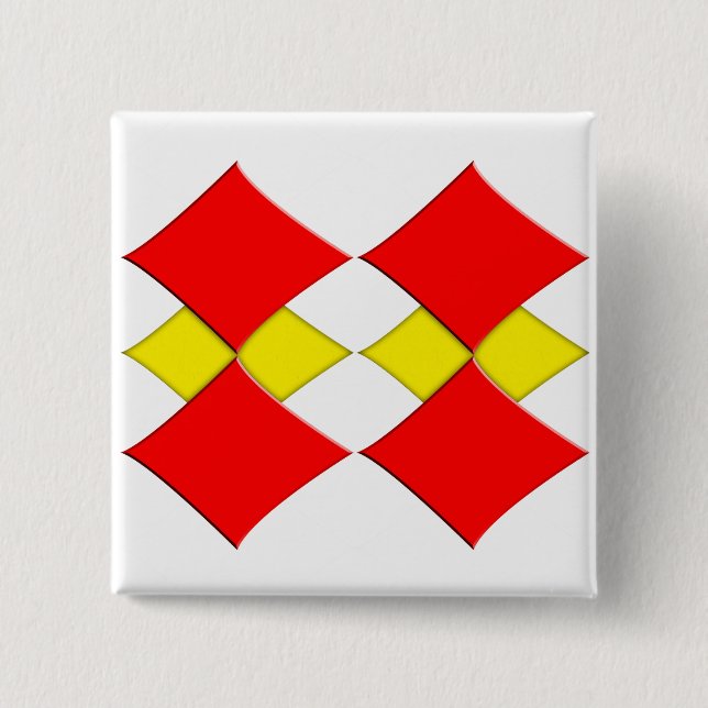 Badge Carré 5 Cm Diamants (Devant)