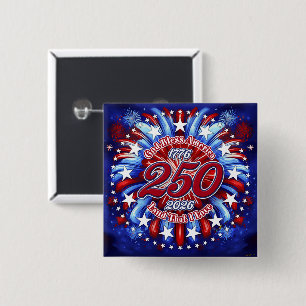 Badge Carré 5 Cm Dieu Bénisse l'Amérique Terre Que J'Aime Graphique