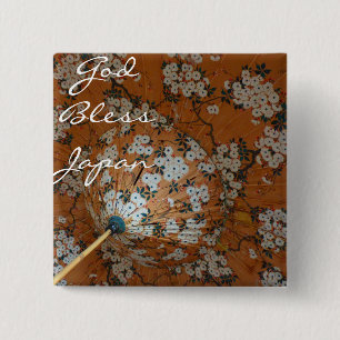 Badge Carré 5 Cm Dieu bénisse le Japon