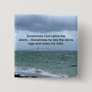 Badge Carré 5 Cm Dieu calme la tempête