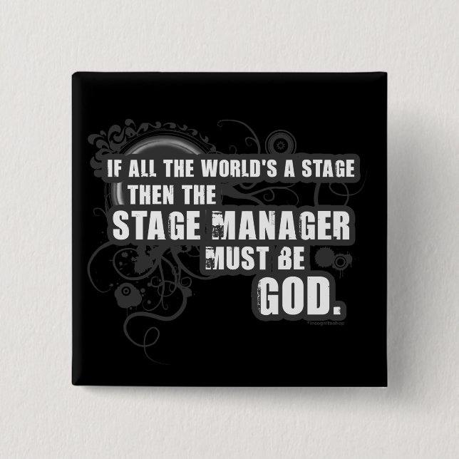 Badge Carré 5 Cm Dieu grunge de régisseur (Devant)