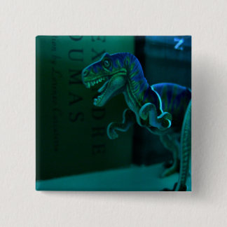 Badge Carré 5 Cm Dino vert