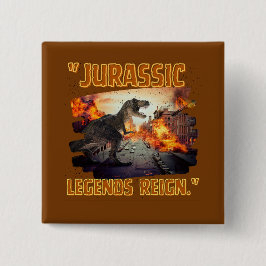 Badge Carré 5 Cm dinosaure