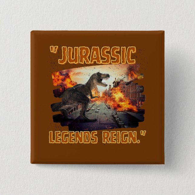 Badge Carré 5 Cm dinosaure (Devant)