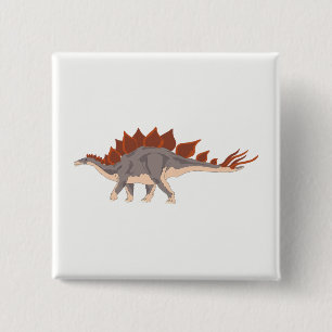 Badge Carré 5 Cm Dinosaure