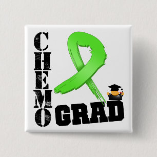 Badge Carré 5 Cm Diplômé de chimio de lymphome