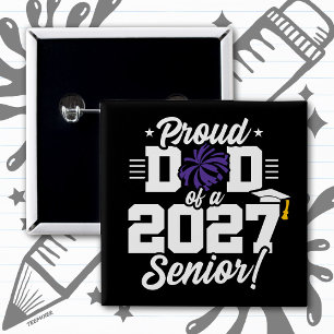 Badge Carré 5 Cm Diplômé de la promotion 2027 Vive la remise des di