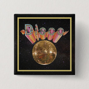 Badge Carré 5 Cm Discothèque la nuit