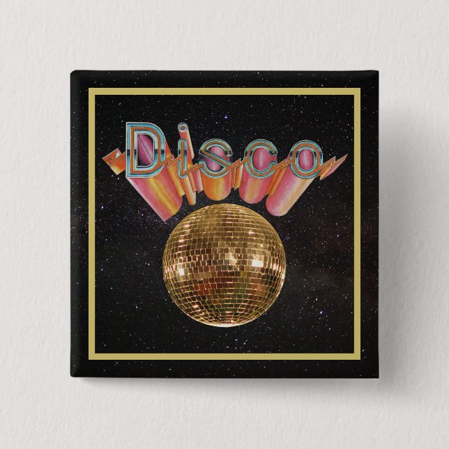 Badge Carré 5 Cm Discothèque la nuit (Devant)